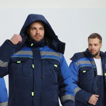 Костюм зимний Барс СОП (тк.Смесовая,210) пк, т.синий/васильковый/лимонный